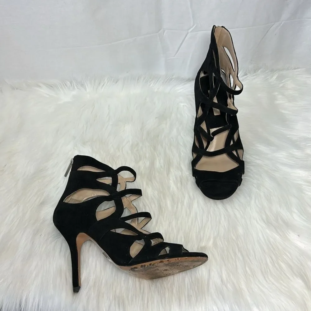 Michael Kors Casey Suede Back‎ Zip Cage Heels Sz 40/US 10